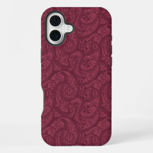 Merlot Paisley iPhone 16 Plus Case