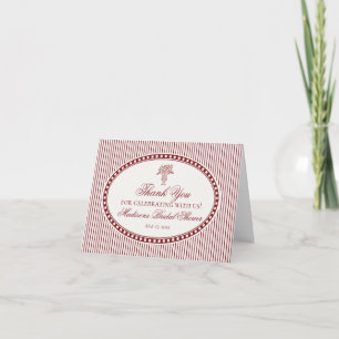 Merlot Red Harlequin Checkered Thank You Card