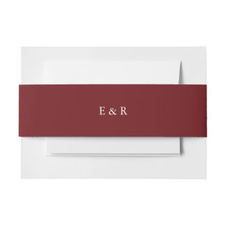 Merlot Red Solid Colour Trend Invitation Belly Band