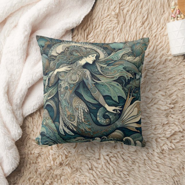 Mermaid 10 throw pillow (Blanket)