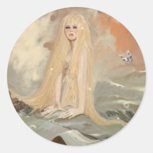 Mermaid 1 classic round sticker