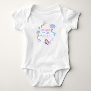 Mermaid 1st Birthday ONEder the sea Blue Budget Baby Bodysuit