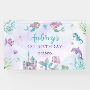 Mermaid 1st Birthday Party Oneder The Sea Banner