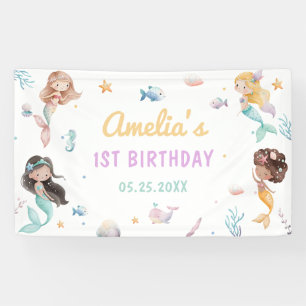 Mermaid 1st Birthday Party Oneder The Sea Banner