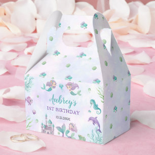 Mermaid 1st Birthday Party Oneder The Sea Favor Box