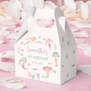 Mermaid 1st Birthday Party Oneder The Sea Favour Favor Box
