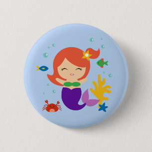 Mermaid 2 Inch Round Button