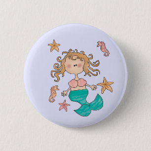 Mermaid 2 Inch Round Button