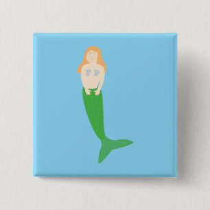 Mermaid 2 Inch Square Button