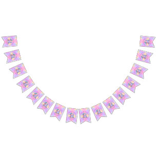 Mermaid 2nd Birthday Change Edit Text Personalize  Bunting Flags