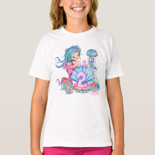 Mermaid 2nd Birthday Change Edit Text Personalize  T-Shirt