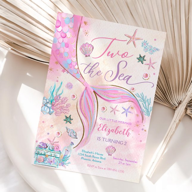 Mermaid 2nd Birthday Party Invitation (Creator Uploaded)