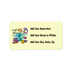 Mermaid 2nd Birthday Tshirts and Gifts Label