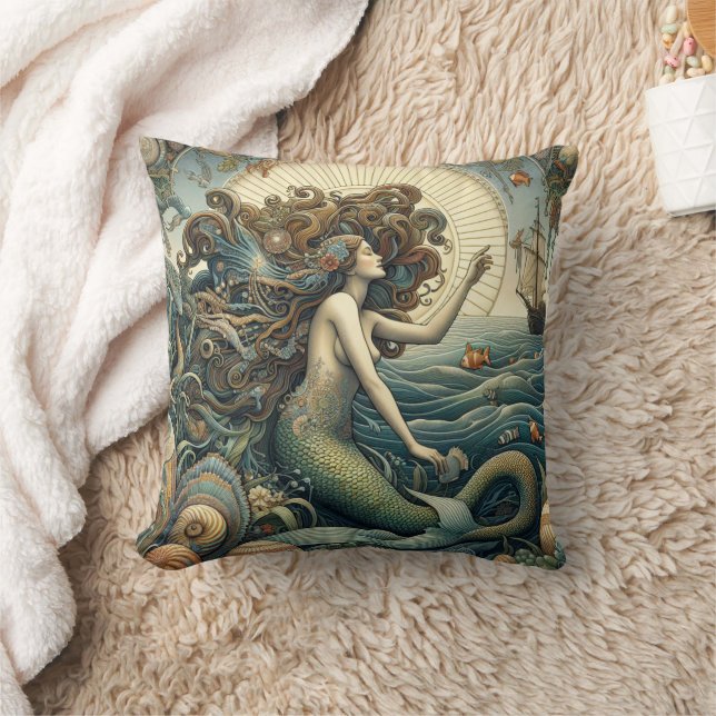 Mermaid  3 throw pillow (Blanket)