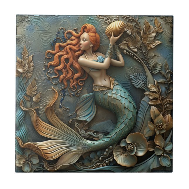 Mermaid 3D Effect Tile (Front)