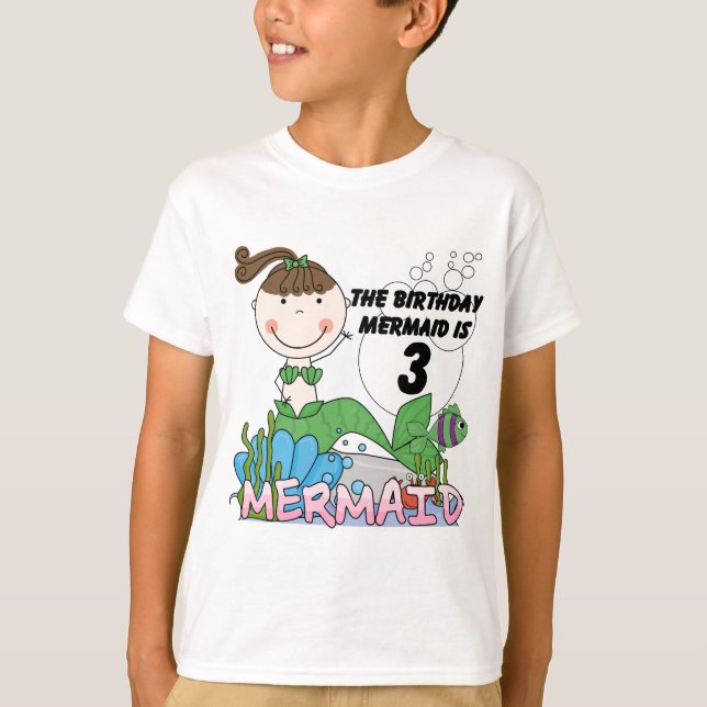 Mermaid 3rd Birthday Tshirts and Gifts (Front)