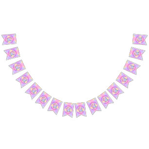 Mermaid 4th Birthday Change Edit Text Personalize  Bunting Flags