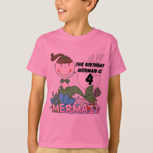 Mermaid 4th Birthday T-shirts and Gifts
