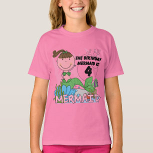 Mermaid 4th Birthday T-shirts and Gifts