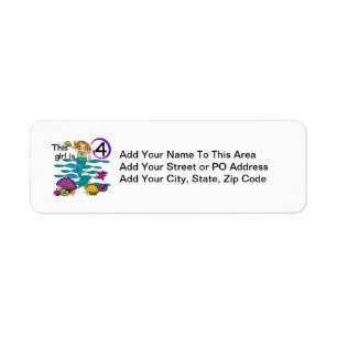 Mermaid 4th Birthday Tshirts and Gifts