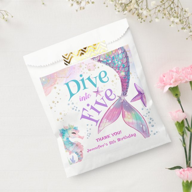 Mermaid 5th Birthday Dive into Five Favour Bag (Sealed)