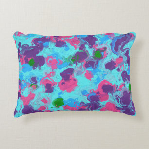 Mermaid Abstract Splatter Accent Pillow