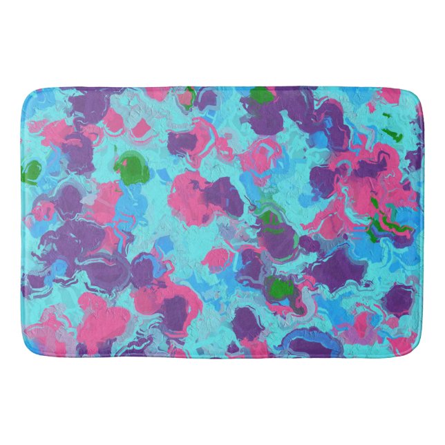 Mermaid Abstract Splatter Bath Mat (Front)