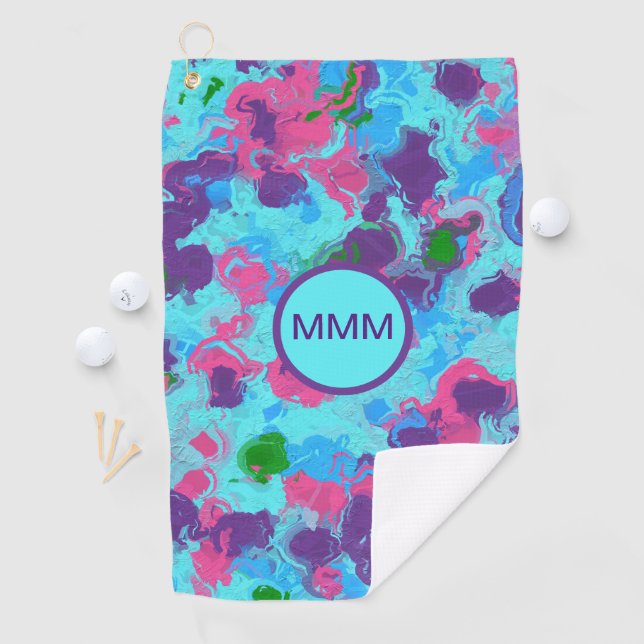 Mermaid Abstract Splatter Golf Towel (InSitu)