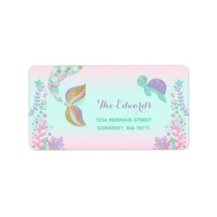 Mermaid Address Labels Magical Mermaid Party