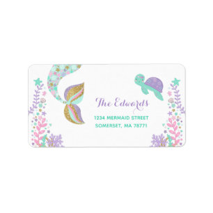 Mermaid Address Labels Magical Mermaid Party