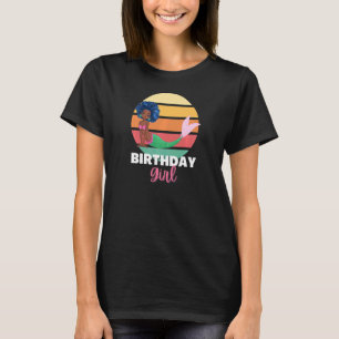 Mermaid Afro Girl Birthday African American Youth T-Shirt