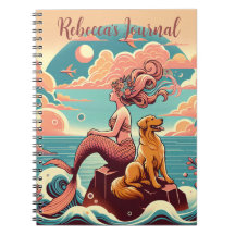 Mermaid Amoureux des chiens Journal Planificateur