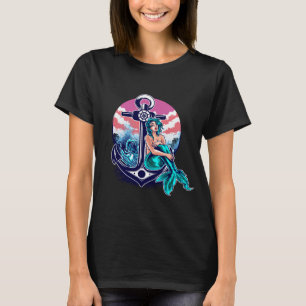Mermaid anchor seafaring water sports coast T-Shirt