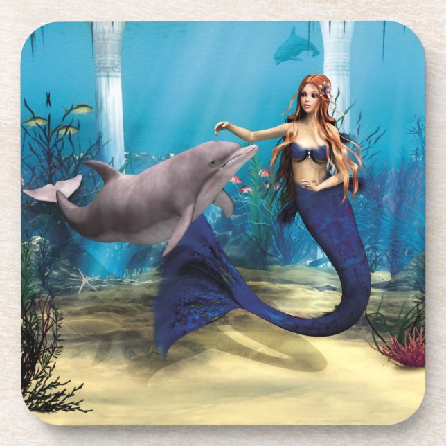 Mermaid and Dolphin Coaster (Front)