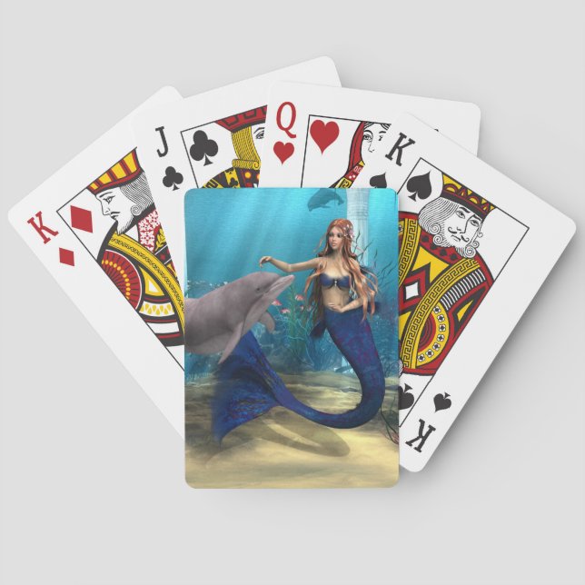 Mermaid and Dolphin Playing Cards (Back)