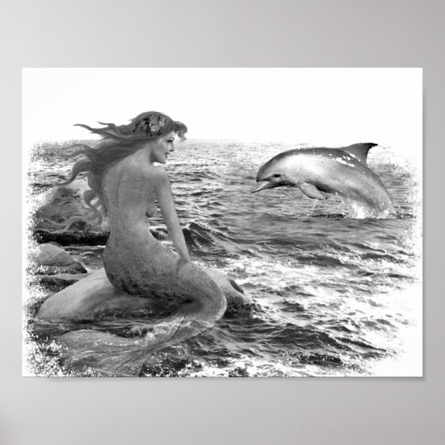 Mermaid and Dolphin Poster (Front)