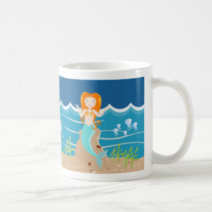 Mermaid and dolphins under the sea birthday party coffee mug