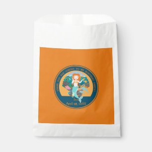 Mermaid  and dolphins under the sea birthday party favour bag