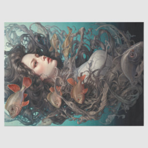 Mermaid And Fishes Under The Sea Tissue Paper