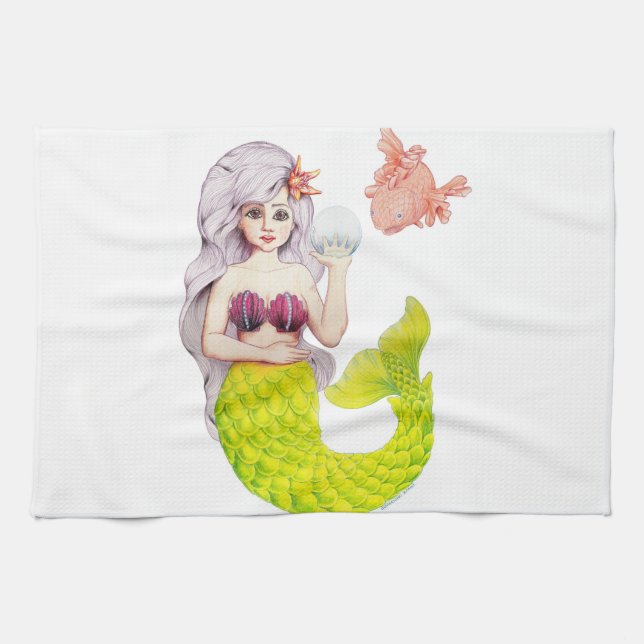 Mermaid and friend kitchen towel (Horizontal)