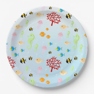 Mermaid and friends girly Birthday Party Paper Plate