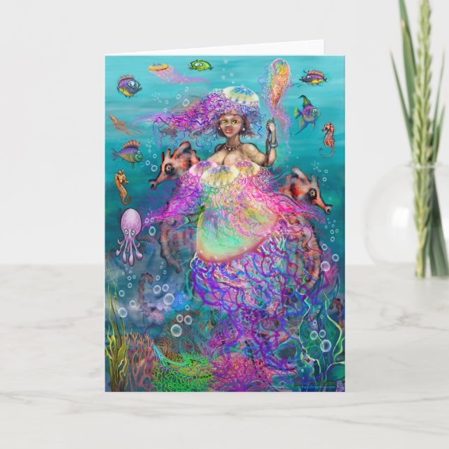 Mermaid and Jellyfish Card (Front)