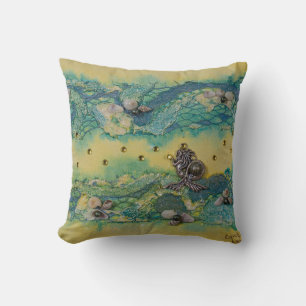 Mermaid and Lace Throw Pillow