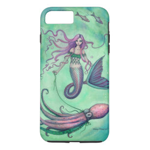 Mermaid and Octopus Fantasy Art Illustration Case-Mate iPhone Case