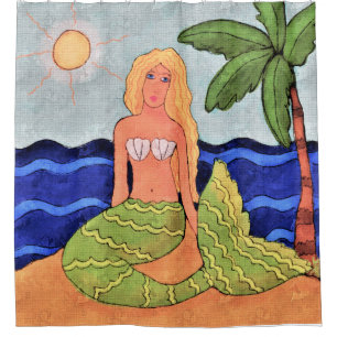 Mermaid and Palm Tree Abstract Art