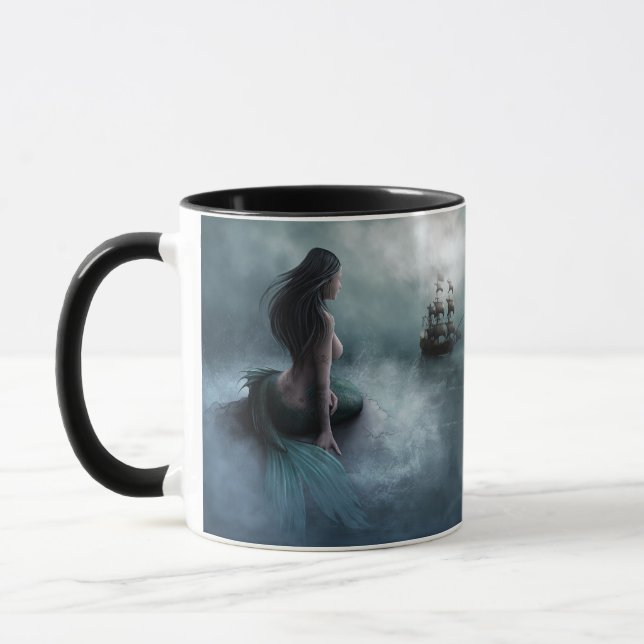 Mermaid and Pirate Ship Mug (Left)