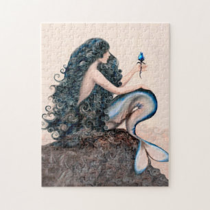 Mermaid and Rose Fantasy Myth Puzzle