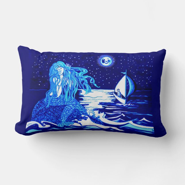 Mermaid and sailor lumbar pillow (Front)