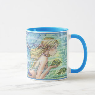 Mermaid and Sea Turtle Mug by Molly Harrison