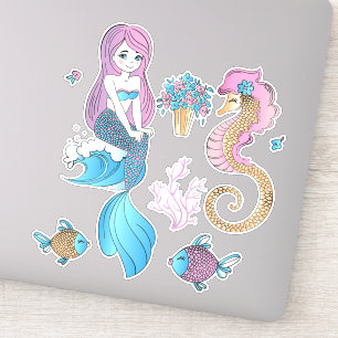 Mermaid and Seahorse Tail Sticker